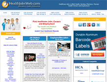 Tablet Screenshot of healthjobsweb.com